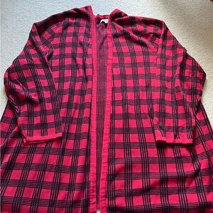 Croft & Barrow Red and Black Plaid Sweater